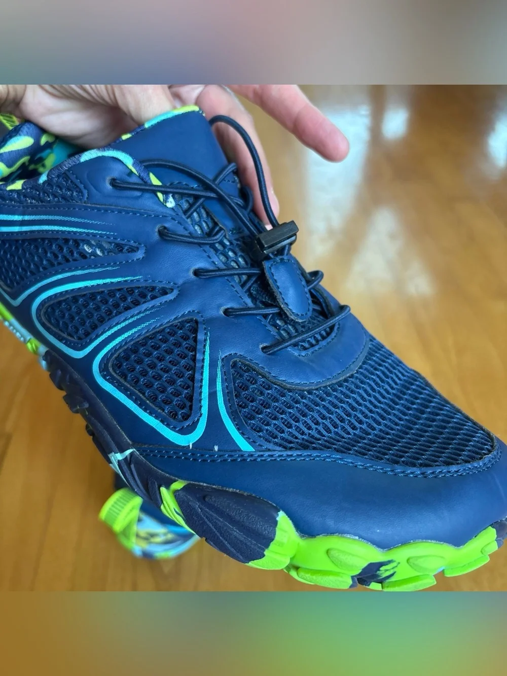 FJ Barefoot Minimalist Water shoes Sneakers Blue Green Mesh Men’s Size 43 9.5 10